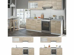 Discount Mueble de cocina sonoma/blanco 240x60x81.6 raul Cocina Completa