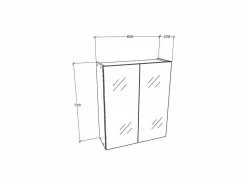 Best Mueble de cuarto de baño haaus Zed, A pared, 2 puertas, con espejo, , 60 x 22 x 72 cm Mueble De Pared Para Baño