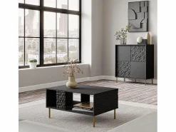 Clearance MSO Mueble de diseño y dorado 100cm Tramona Negro