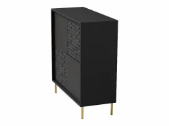 Clearance MSO Mueble de diseño y dorado 100cm Tramona Negro