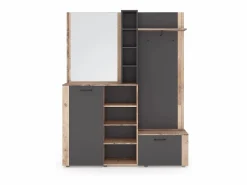 Clearance Mueble de entrada Barry antracita/ old style light 150 cm Armario De Entrada