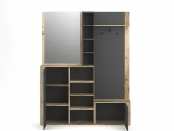 Clearance Mueble de entrada Barry antracita/ old style light 150 cm Armario De Entrada