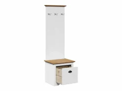 vidaxl Mueble de entrada con ganchos BODO y marrón 50x40x157 cm