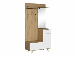 Outlet Mueble de entrada Nordic A roble artesanal / blanco 100 cm Armario De Entrada