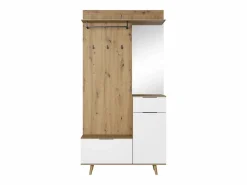 Outlet Mueble de entrada Nordic A roble artesanal / blanco 100 cm Armario De Entrada