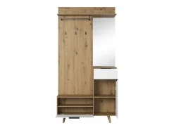 Outlet Mueble de entrada Nordic A roble artesanal / blanco 100 cm Armario De Entrada