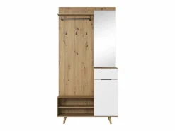 Mueble de entrada Nordic B roble artesanal / blanco 100 cm