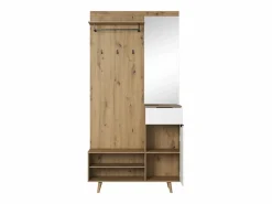 Mueble de entrada Nordic B roble artesanal / blanco 100 cm