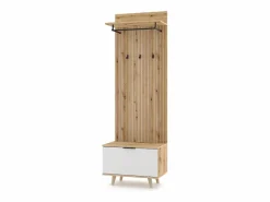 Mueble de entrada Nordic D roble evoke / tabilla / blanco 65 cm