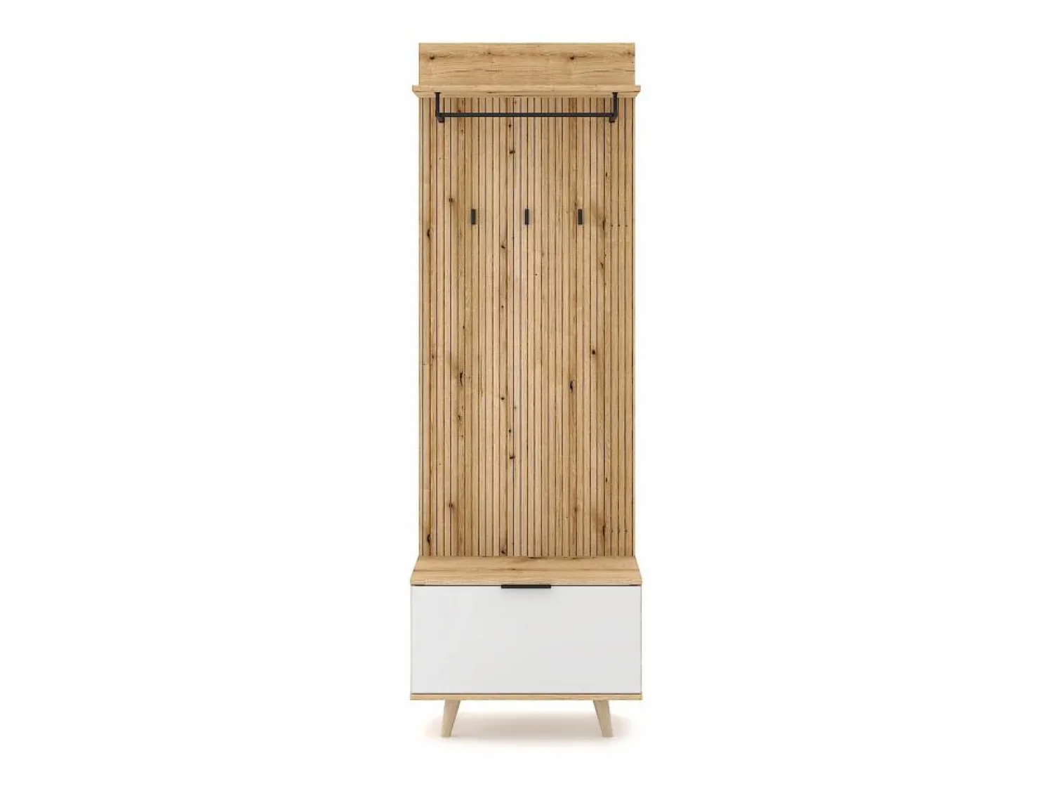 Mueble de entrada Nordic D roble evoke / tabilla / blanco 65 cm