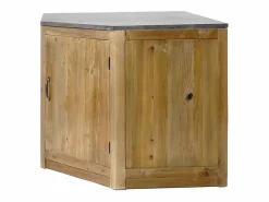 Discount Made In Meubles Mueble de Esquina Rústico de Madera Reciclada con Puerta y Estante para Cocina - Estilo Industrial Marru00f3n