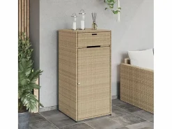 Mueble de jardín de resina tejida, 55x55x111 cm Beige