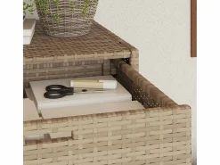Mueble de jardín de resina tejida, 55x55x111 cm Beige