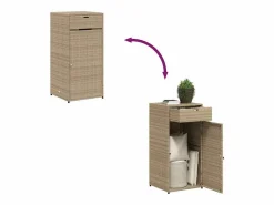 Mueble de jardín de resina tejida, 55x55x111 cm Beige