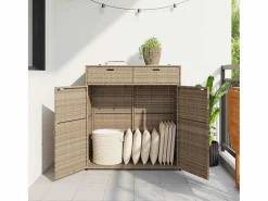 Online Mueble de jardín 105x55x113 cm resina trenzada Beige