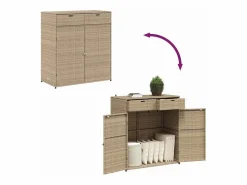 Online Mueble de jardín 105x55x113 cm resina trenzada Beige