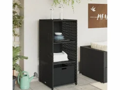 Mueble de jardín de resina trenzada, 50x55x115 cm