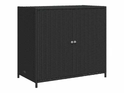 Clearance Mueble de jardín de resina trenzada, 83x45x76 cm Negro