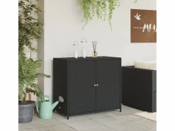 Clearance Mueble de jardín de resina trenzada, 83x45x76 cm Negro