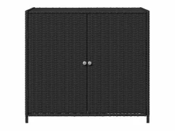 Clearance Mueble de jardín de resina trenzada, 83x45x76 cm Negro