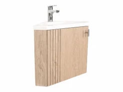 Mueble de lavabo de esquina KODA + juego de grifería