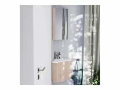 Mueble de lavabo de esquina KODA + juego de grifería