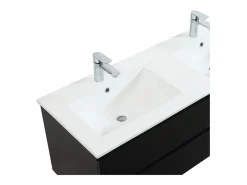 Hot Mueble de lavabo doble suspendido SORRENTO de 120 cm con encimera de cerámica Blanco