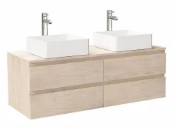 Hot Mueble de lavabo doble suspendido SORRENTO de 120 cm Color natural claro