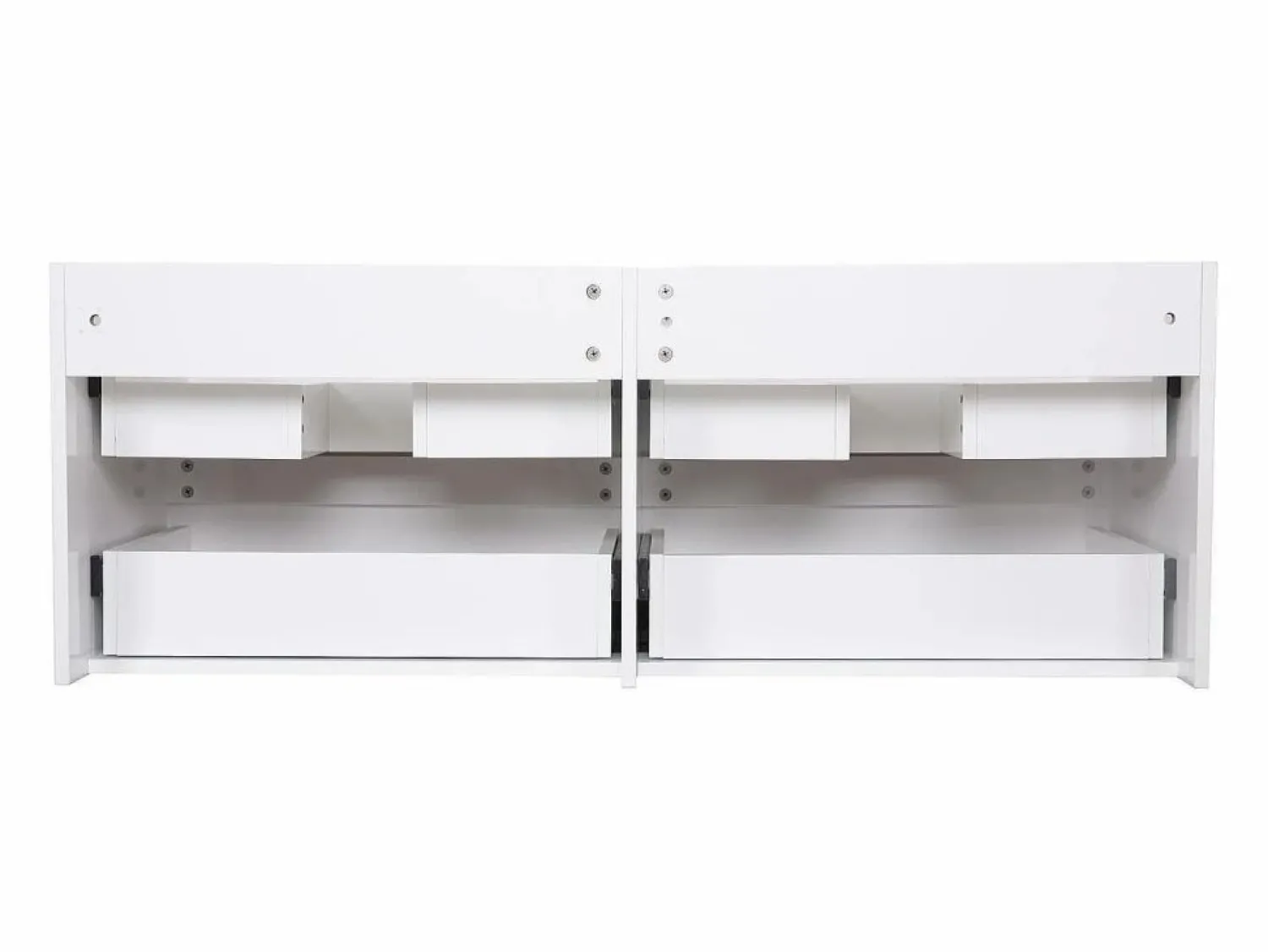 Outlet Mueble de lavabo doble suspendido SORRENTO de 120 cm con encimera de cerámica Mueble De Baño Con Doble Lavabo