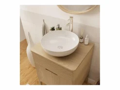 Sale Mueble de lavabo individual + lavabo + grifo + espejo ALASKA Color natural claro