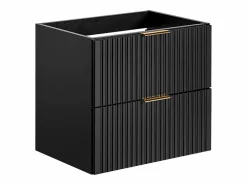 Vente-unique Mueble de lavabo suspendido con acabado ranurado, , 60 cm de ancho, ZEVARA