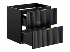Vente-unique Mueble de lavabo suspendido con acabado ranurado, , 60 cm de ancho, ZEVARA