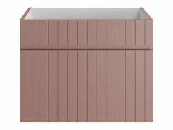 New Vente-unique Mueble de lavabo suspendido con acabado acanalado rosa, 60 cm, SATARA Rosa palo