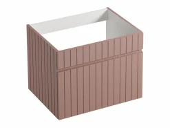New Vente-unique Mueble de lavabo suspendido con acabado acanalado rosa, 60 cm, SATARA Rosa palo
