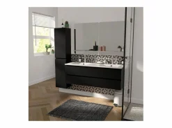 New Mueble de lavabo suspendido SORRENTO de 4 cajones, 120 cm Negro