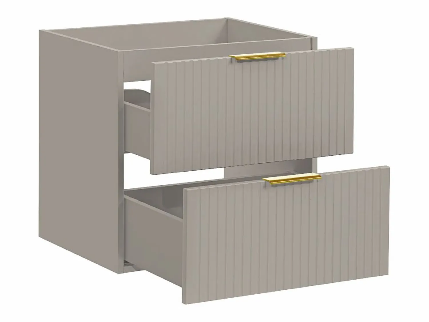 Best Mueble de lavabo suspendido con diseño acanalado, , 60 cm de ancho, Zevara Mueble De Lavabo