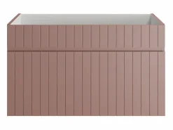 Vente-unique Mueble de lavabo suspendido con acabado acanalado rosa, 80 cm, SATARA