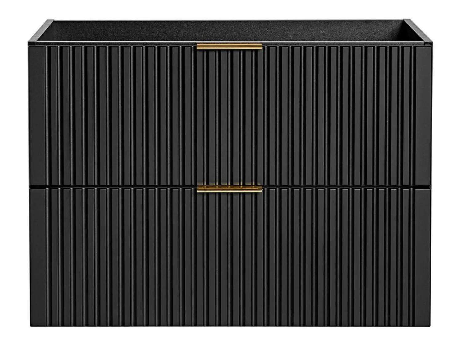 Vente-unique Mueble de lavabo suspendido con acabado ranurado, , 80 cm de ancho, ZEVARA