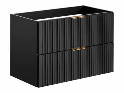 Vente-unique Mueble de lavabo suspendido con acabado ranurado, , 80 cm de ancho, ZEVARA