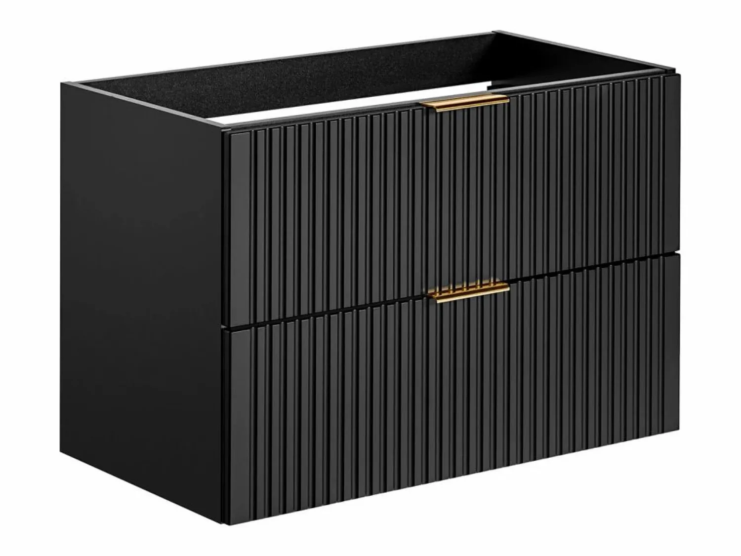 Vente-unique Mueble de lavabo suspendido con acabado ranurado, , 80 cm de ancho, ZEVARA