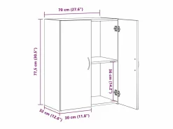 Mueble de oficina con estante, roble artesanal, 60 x 32 x 77,5