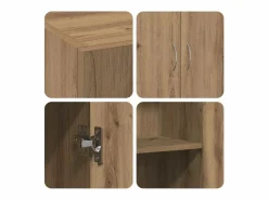 Mueble de oficina con estante, roble artesanal, 60 x 32 x 77,5
