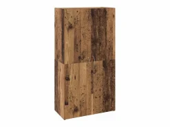 Hot Mueble de oficina con estante de madera antigua 60 x 32 x 115 cm Marru00f3n