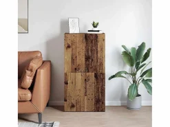 Hot Mueble de oficina con estante de madera antigua 60 x 32 x 115 cm Marru00f3n