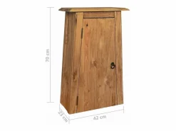 vidaxl Mueble de pared para baño madera maciza de pino 42x23x70 cm