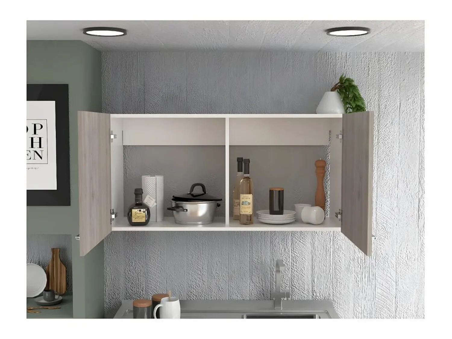 TuHome Mueble de Pared para Cocina Nápoles, con dos puertas