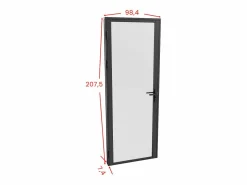 Outlet Mueble de puerta reversible de aluminio y cristal esmerilado - Al. 204 x An. 93 cm - LOXTON Puerta Con Marco