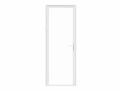 Vente-unique Mueble de puerta reversible de aluminio y cristal templado - Al. 204 x An. 73 cm - LOXTON Blanco