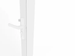 Vente-unique Mueble de puerta reversible de aluminio y cristal templado - Al. 204 x An. 73 cm - LOXTON Blanco