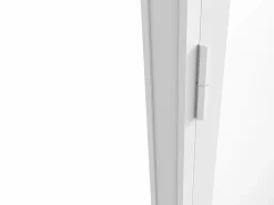 Vente-unique Mueble de puerta reversible de aluminio y cristal templado - Al. 204 x An. 73 cm - LOXTON Blanco